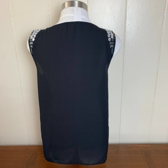Ellison Top Women's Small Black Embellished Sleeveless - Picture 5 of 7
